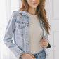 DISTRESSED LIGHT DENIM JACKET - KANCAN