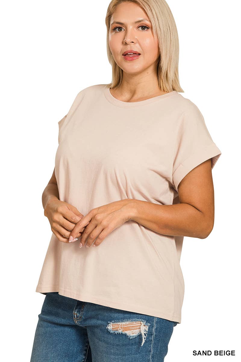 PS Cotton Folded Sleeve T Shirt