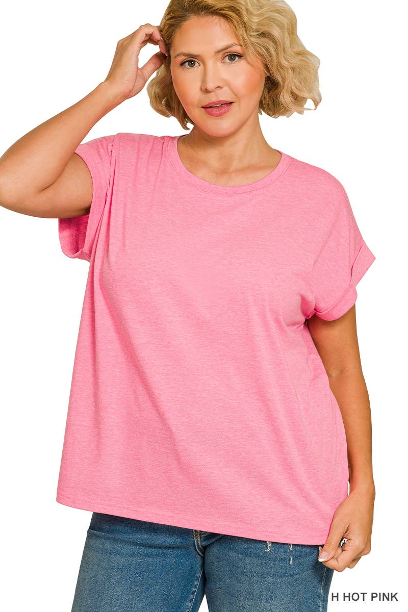 PS Cotton Folded Sleeve T Shirt