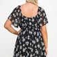 Plus Size Floral Chiffon Dress - NK18361-D