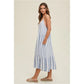 *TIERED MULTI-STRIPPED MIDI DRESS