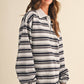 STRIPE OVERSIZED RUGBY SWEATSHIRT AND SHORTS