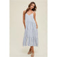 *TIERED MULTI-STRIPPED MIDI DRESS
