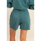 Drawstring Burnout French Terry Shorts - Dark Teal