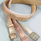 METALLIC SQUARE BUCKLE FAUX LEATHER BELT - PINK