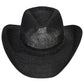 C.C Black Pearl Rhinestone Trim Cowboy Hat