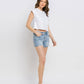 *MID RISE RAW DISTRESSED HEM SHORTS T6390