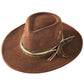 Distressed Fabric Band Cowgirl Fedora Hat