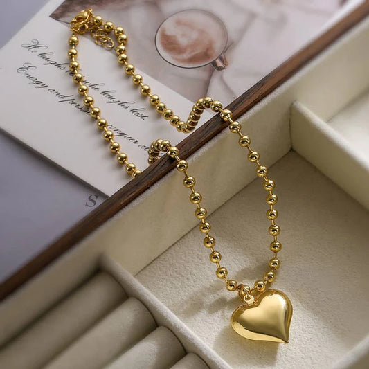 *HEART BEADED NECKLACE