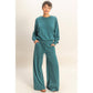 Raw Edge Detail Burnout Sweatshirt - Dark Teal