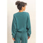 Raw Edge Detail Burnout Sweatshirt - Dark Teal