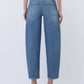 HIGH RISE ELASTIC WAISTBAND WIDE BARREL JEANS