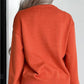 Orange Halloween Pumpkin Face Pattern Drop Shoulder Sweater