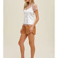 *WHITE VELVET STAR DETAIL MESH TOP WITH CAMI INSERT