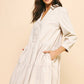 BUTTON DOWN MINI DRESS - CREAM