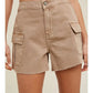 MOCHA DENIM CARGO SHORTS