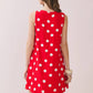 Polka Dot Print Sleeveless Shift Dress