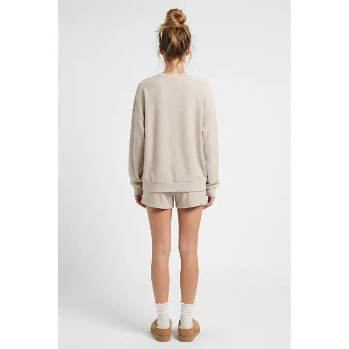 STRIPED SET TAUPE/WHITE