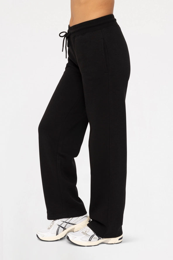 Cotton Blend Sweat Pants - BLACK