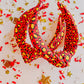 *Red Gold Leopard Knotted Headband