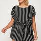 PLUS SIZE STRIPED ROMPER