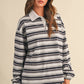STRIPE OVERSIZED RUGBY SWEATSHIRT AND SHORTS
