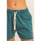 Drawstring Burnout French Terry Shorts - Dark Teal