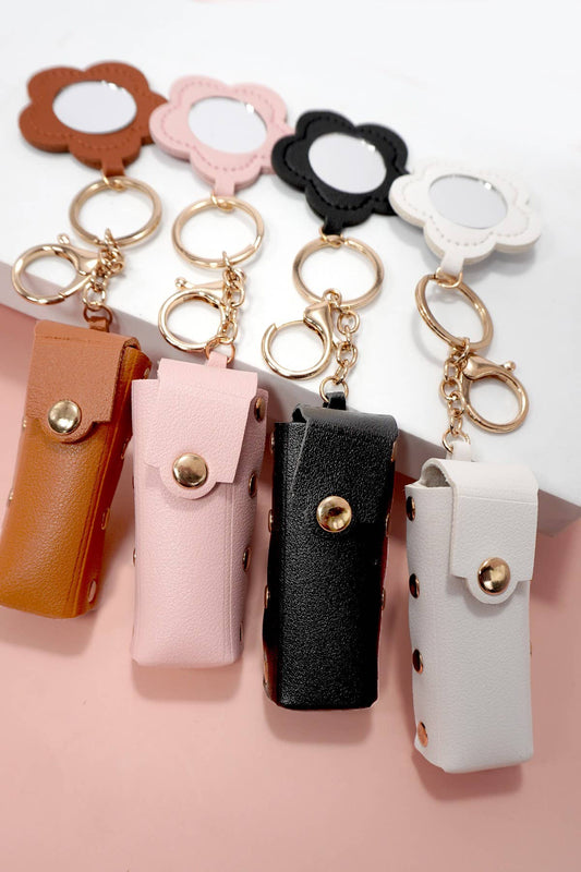 *VEGAN LEATHER LIP BAG CHARM KEYCHAINS