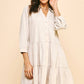 BUTTON DOWN MINI DRESS - CREAM