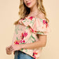 Floral Printed Off Shoulder Top - Peach