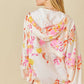 *Floral Print Hoodie Windbreaker