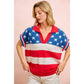 4TH OF JULY STAR STRIPED SLEEVELESS COLLAR KNIT TOP