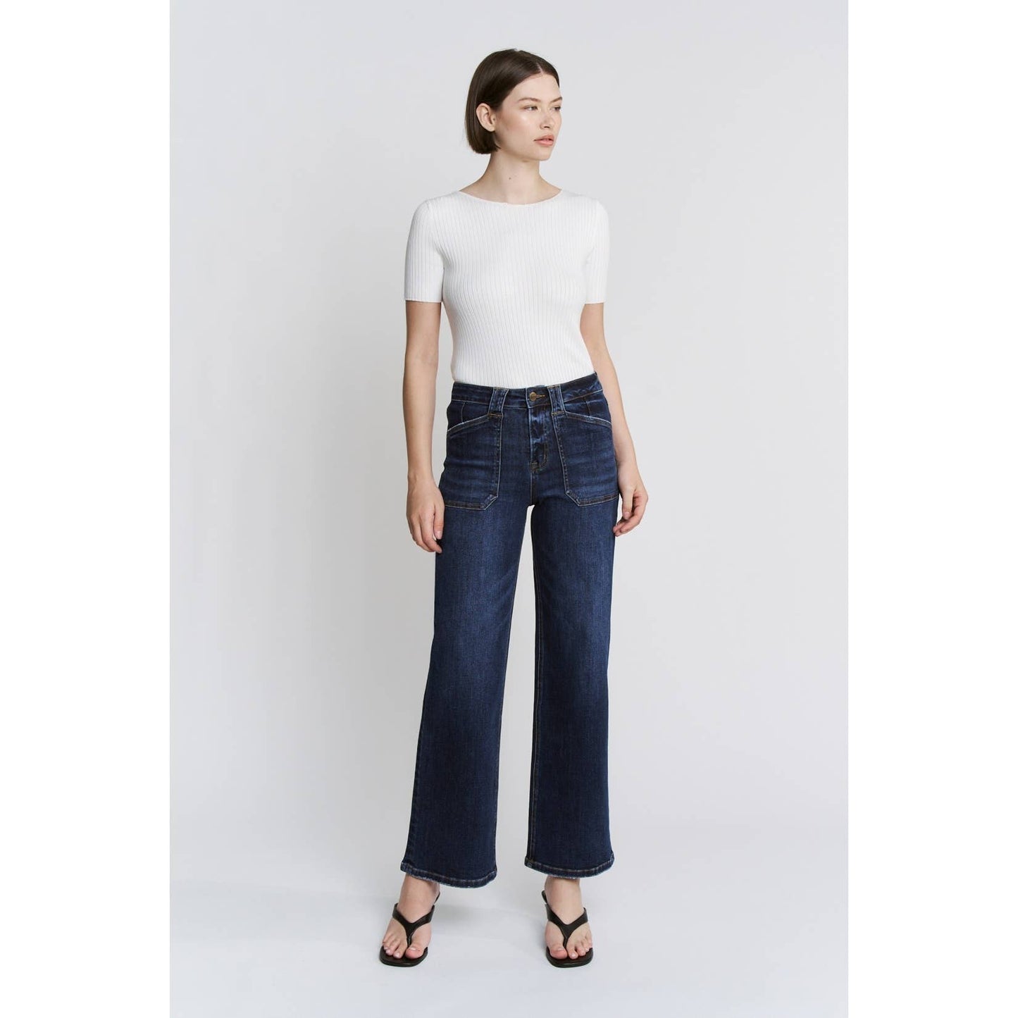MICA HIGH RISE WIDE LEG WITH PATCH POCKET