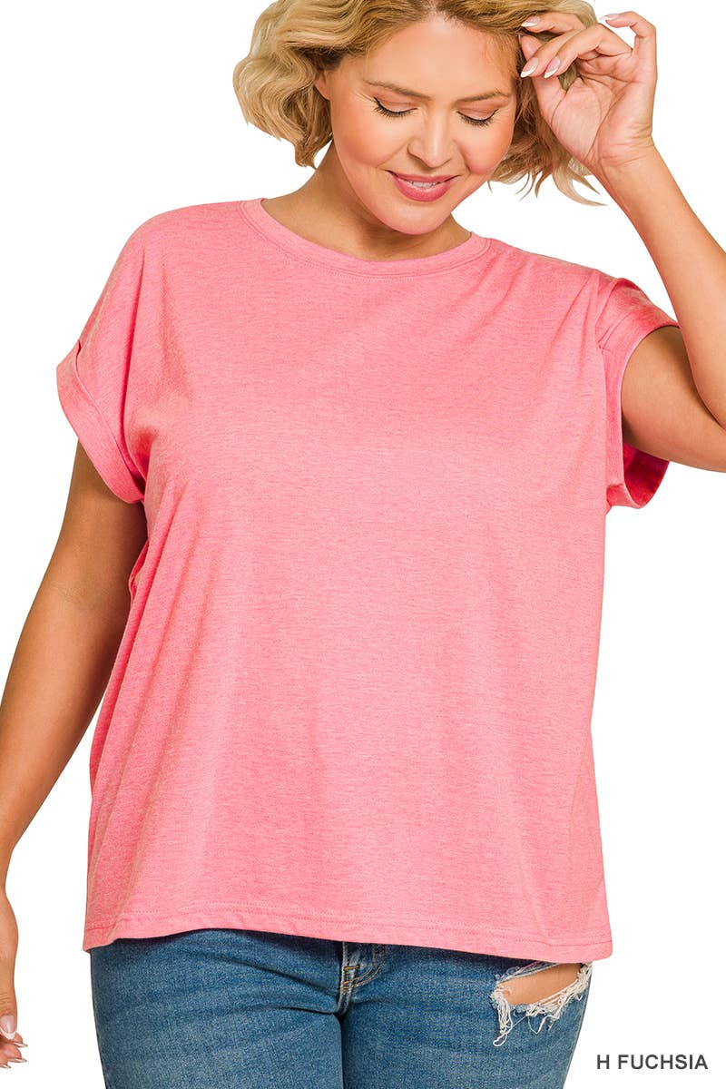 PS Cotton Folded Sleeve T Shirt