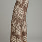 Animal print wide leg pants