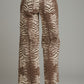 Animal print wide leg pants