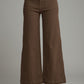 Solid wide leg pants - Brown