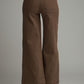 Solid wide leg pants - Brown