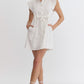 *White Collard Button-up Mini Dress