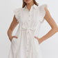 *White Collard Button-up Mini Dress