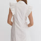 *White Collard Button-up Mini Dress