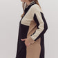 *Plus Size Colorblock long sleeve collared mini dress