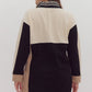 *Plus Size Colorblock long sleeve collared mini dress