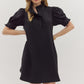 Solid Puff Sleeve Mini
