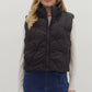High neck quilted puffer vest