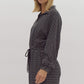 *Stripe long sleeve half zip romper