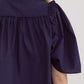 *Navy Puff Sleeve Button Down Top