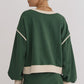 *Lightweight Long Sleeve Hunter Green Top and High waisted Skort Set