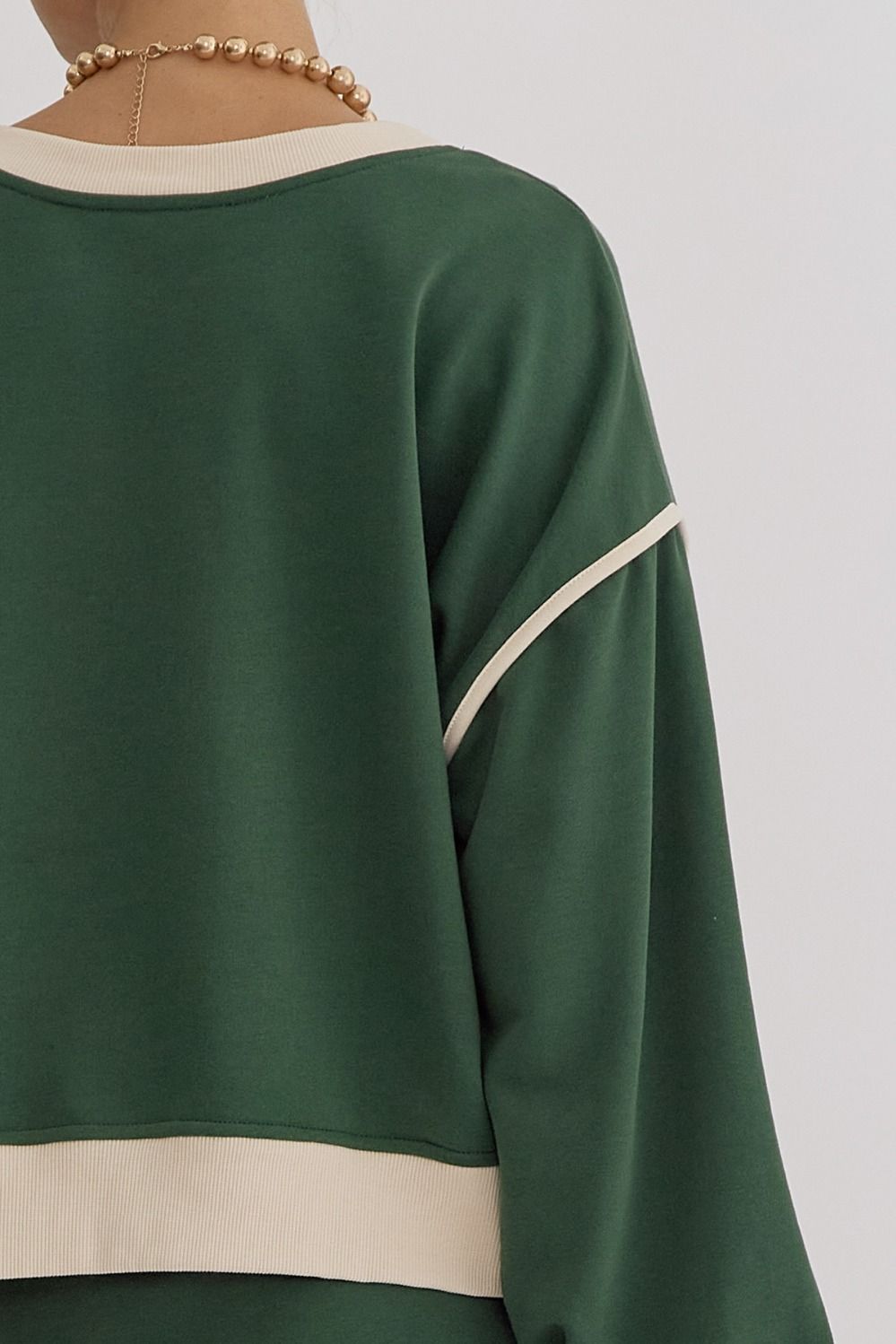 *Lightweight Long Sleeve Hunter Green Top and High waisted Skort Set