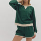 *Lightweight Long Sleeve Hunter Green Top and High waisted Skort Set